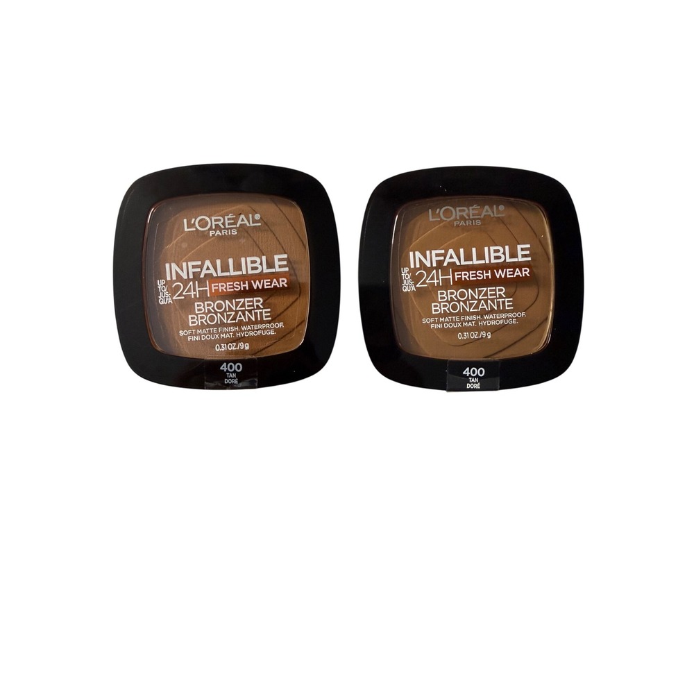 Loreal Infallible 24H Fresh Wear Soft Matte Bronzer 400 Tan 2 Pack New Womens